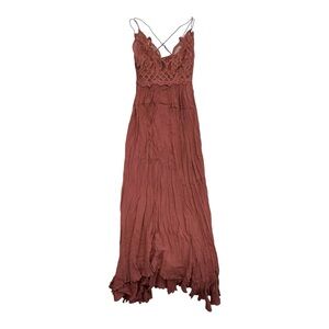 Free People Adella Maxi Dress Dusty Rose - Size Medium